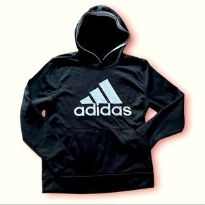 EC. Adidas kids black  hoodie .Large front pocket with super warm fabric.